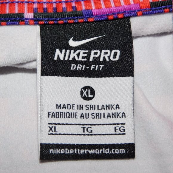 NIKE PRO Dri Fit Women XL Pink Purple Aztec LS 1/2 Pullover Training Top Jacket - Picture 5 of 13